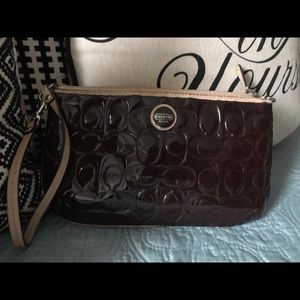 Coach Authentic Brown Wristlet